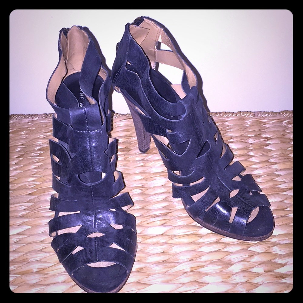 Nine West Aleksander Black cage bootie